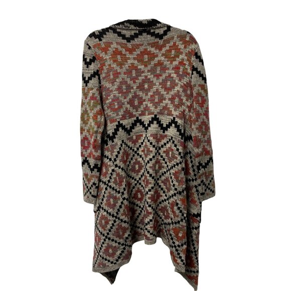 ELAN SWEATER CARDIGAN AZTEC TRIBAL POCKETS WOOL BLEND KNIT LAGENLOOK SIZE M - Picture 2 of 9